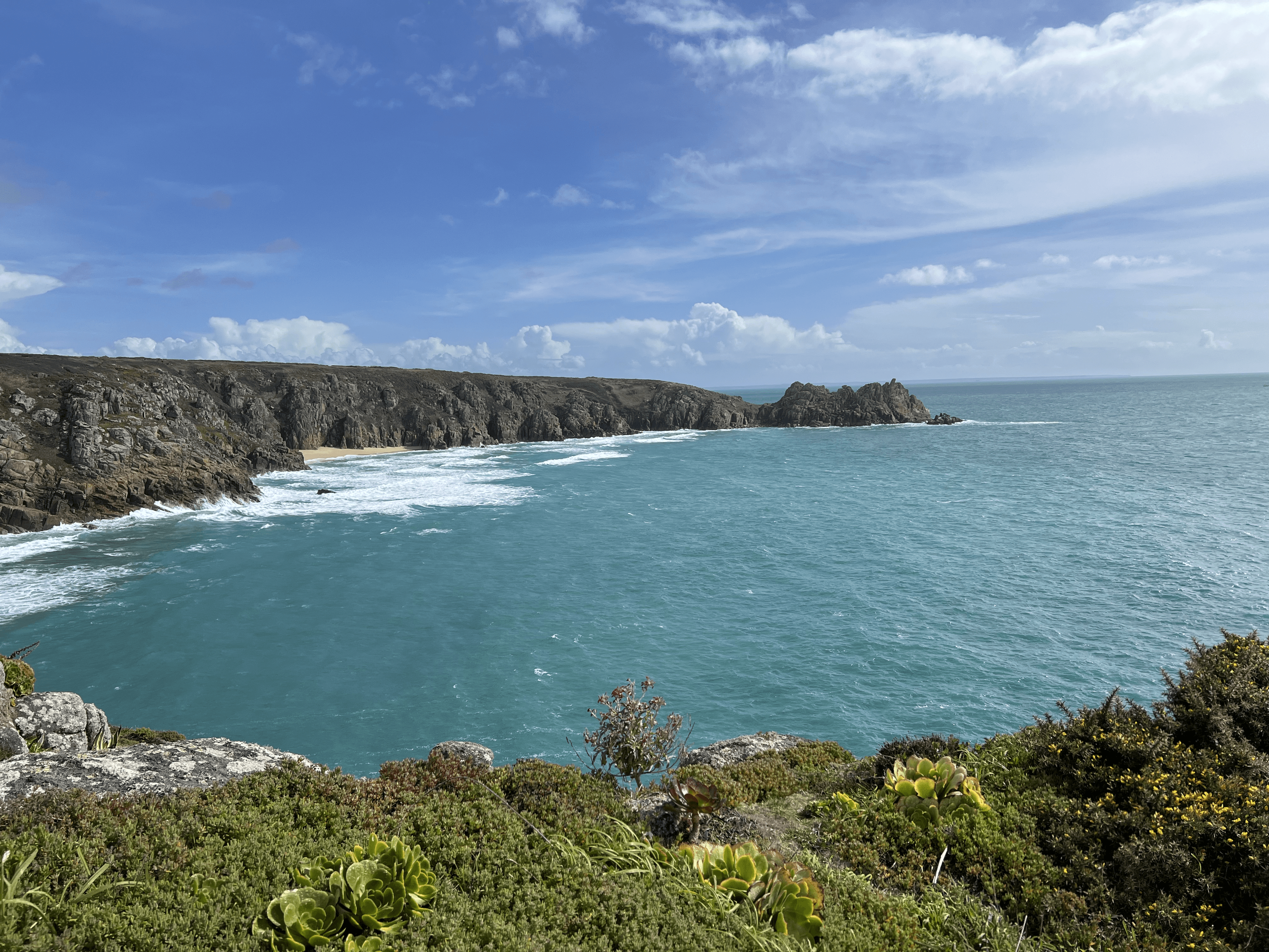 Blue skies, Porthcurno